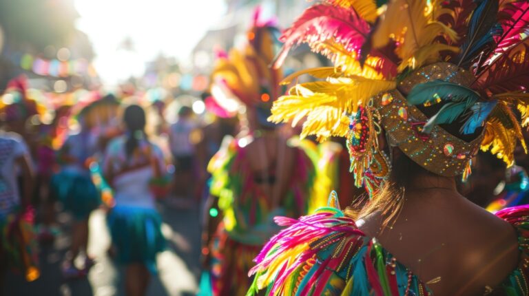 Bloco de Carnaval animado com foliões aproveitando a festa com segurança e proteção.